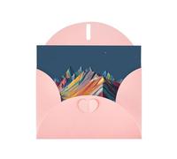 YYHWHJDE Pink Greeting Card Rainbow Mountain Pattern Perfect for Valentine's Day, Wedding Anniversary & Party Invitations