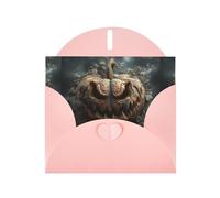 YYHWHJDE Pink Greeting Card Raven Pumpkin Pattern Perfect for Valentine's Day, Wedding Anniversary & Party Invitations