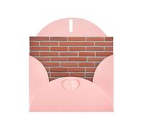 YYHWHJDE Pink Greeting Card Red Brick Wall Texture Prints for Christmas, Children's Birthday, Valentine's Day, and Party Invitation