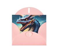 YYHWHJDE Pink Greeting Card Roaring Dragon Prints for Christmas, Children's Birthday, Valentine's Day, and Party Invitation