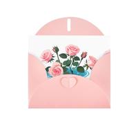 YYHWHJDE Pink Greeting Card Roses blooming in water Pattern for Christmas, Children's Birthday, Valentine's Day, and Party Invitation