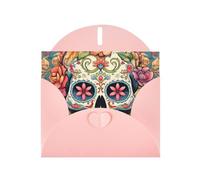 YYHWHJDE Pink Greeting Card Sugar Skull Print Prints for Christmas, Children's Birthday, Valentine's Day, and Party Invitation