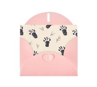 YYHWHJDE Pink Greeting Card The Beauty Of Small Footprints Pattern Perfect for Valentine's Day, Wedding Anniversary & Party Invitations