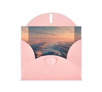YYHWHJDE Pink Greeting Card The Endless Sea Pattern Perfect for Valentine's Day, Wedding Anniversary & Party Invitations