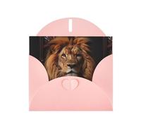 YYHWHJDE Pink Greeting Card The Lion's Gaze Pattern Perfect for Valentine's Day, Wedding Anniversary & Party Invitations