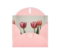 YYHWHJDE Pink Greeting Card Three tulip flowers Pattern for Christmas, Children's Birthday, Valentine's Day, and Party Invitation