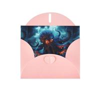 YYHWHJDE Pink Greeting Card Thunderstorm Octopus Tentacles Pattern Perfect for Valentine's Day, Wedding Anniversary & Party Invitations