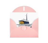 YYHWHJDE Pink Greeting Card Turtle on a yacht Pattern for Festive Birthday Party Invitation