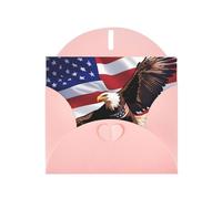 YYHWHJDE Pink Greeting Card USA Patriotic Eagle with American Flag Prints for Christmas, Children's Birthday, Valentine's Day, and Party Invitation