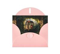 YYHWHJDE Pink Greeting Card Vines At The Subway Station Pattern Perfect for Valentine's Day, Wedding Anniversary & Party Invitations