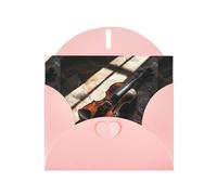 YYHWHJDE Pink Greeting Card Violin In The Sunlight Pattern Perfect for Valentine's Day, Wedding Anniversary & Party Invitations