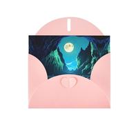 YYHWHJDE Pink Greeting Card Water Moon Cave Pattern for Christmas, Children's Birthday, Valentine's Day, and Party Invitation