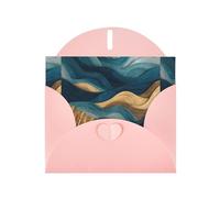 YYHWHJDE Pink Greeting Card Waves In The Wheat Field Pattern Perfect for Valentine's Day, Wedding Anniversary & Party Invitations