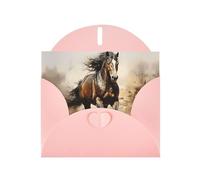 YYHWHJDE Pink Greeting Card Western Horse Prints for Christmas, Children's Birthday, Valentine's Day, and Party Invitation