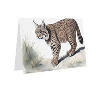 YYHWHJDE Pink Greeting Card Wild bobcat Prints for Christmas, Children's Birthday, Valentine's Day, and Party Invitation