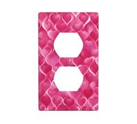 YYHWHJDE Pink Hearts Pattern Double Socket Wall Panel Decorative is Durable and Suitable for Socket Light Switch Accessories 4.5x2.76in