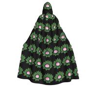 YYHWHJDE Pink hedgehog leaf print Printing Halloween Adult Hooded Cloak for Parties and Costume Events