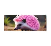 YYHWHJDE Pink Hedgehog Pattern Extra Large Mouse Pad, Computer Office Anti Slip Gaming Keyboard Thickened Version 12x31.5in