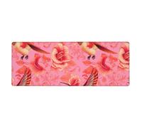 YYHWHJDE Pink Hummingbird Pattern Extra Large Mouse Pad, Computer Office Anti Slip Gaming Keyboard Thickened Version 12x31.5in