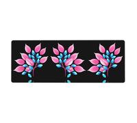 YYHWHJDE Pink Leaves with Blue Gemstones Prints Extra Large Mouse pad Mousepad 12x31.5in for Office Gaming Learning
