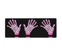 YYHWHJDE Pink Leopard Hand Print Prints Extra Large Mouse pad Mousepad 12x31.5in for Office Gaming Learning