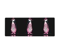 YYHWHJDE Pink Leopard Penguin Prints Extra Large Mouse pad Mousepad 12x31.5in for Office Gaming Learning