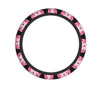 YYHWHJDE Pink Little Pig Prints Steering Wheel Cover - Quality Neoprene Auto Accessories for Comfortable Grip, Durable Protection, & Stylish Interior Enhancement