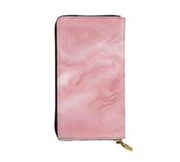 YYHWHJDE Pink Marble Texture Printing Quality Leather Long Clutch Wallet Designed for Fashion Girls and Women Stylish 7.48 x 4.13 in