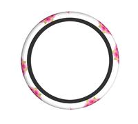 YYHWHJDE Pink Roses Prints Steering Wheel Cover - Quality Neoprene Protector for Cars, Trucks & SUVs, Non-Slip Grip, Durable & Easy to Install