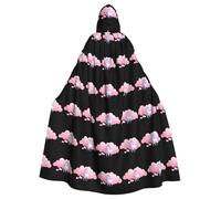 YYHWHJDE Pink unicorn in the clouds Printing Halloween Adult Hooded Cloak for Parties and Costume Events