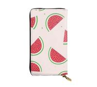 YYHWHJDE Pink Watermelon Picture Quality Leather Long Clutch Wallet Designed for Fashion Girls and Women Stylish 7.48 x 4.13 in