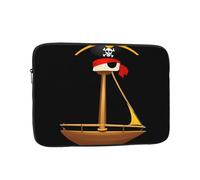YYHWHJDE Pirate hat on a Sailboat Prints Protective Shockproof Portable Laptop Sleeve Case 13 inch for Men and Women Business Travel, and Office Daily Use