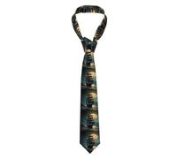 YYHWHJDE pirate sailboat full moon Prints Men's tie classic style suit cravat suitable for holidays and work