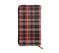 YYHWHJDE Plaid Red and Black Printing Quality Leather Long Clutch Wallet Designed for Fashion Girls and Women Stylish 7.48 x 4.13 in