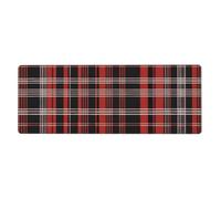 YYHWHJDE Plaid Red and Black Prints Extra Large Mouse pad Mousepad 12x31.5in for Office Gaming Learning