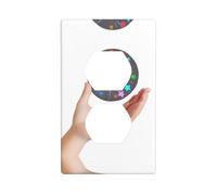 YYHWHJDE Planet on The Palm of Your Hand Pattern Double Socket Wall Panel Decorative for Residential and Commercial Areas 4.5x2.76in