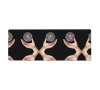YYHWHJDE Planet on The Palm of Your Hand Prints Extra Large Mouse pad Mousepad 12x31.5in for Office Gaming Learning
