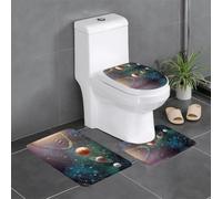 YYHWHJDE planet space solar system Prints 3 Piece Bathroom Rugs Set 24x16in Plush Shag Throw Mats for Spa, Guest Room, or Kids Bath