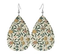 YYHWHJDE Plants And Fruits Prints Drip Leather Earrings - Chic Faux Leather Drops for Holiday & Everyday Glam