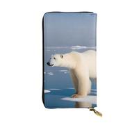 YYHWHJDE Polar Bear Ice Picture Quality Leather Long Clutch Wallet Designed for Fashion Girls and Women Stylish 7.48 x 4.13 in