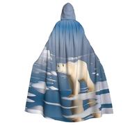 YYHWHJDE Polar Bear Ice Prints Halloween Adult Hooded Cloak for Parties and Costumes