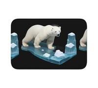 YYHWHJDE Polar Bear on Ice Pattern Anti Slip and Thickened Floor mat Suitable for bathrooms, bedrooms, Washable Carpet Floor mats 16X24 in