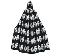 YYHWHJDE Polar bear penguin holding hands Printing Halloween Adult Hooded Cloak for Parties and Costume Events