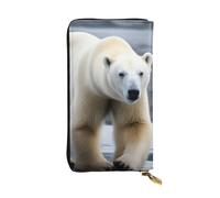 YYHWHJDE Polar Bear Picture Quality Leather Long Clutch Wallet Designed for Fashion Girls and Women Stylish 7.48 x 4.13 in