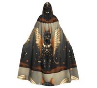 YYHWHJDE Polka dot cat with wings Picture Halloween Adult Hooded Cloak for Role-Playing, Costumes, and Theme Parties