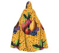 YYHWHJDE Polka Dot Fruit Prints Adult Hooded Cloak is a super large, comfortable, and durable Halloween hooded poncho