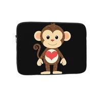 YYHWHJDE Polka dot Monkey with Heart Prints Protective Shockproof Portable Laptop Sleeve Case 12 inch for Men and Women Business Travel, and Office Daily Use