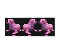 YYHWHJDE Polka dot Pink sea Lion Prints Extra Large Mouse pad Mousepad 12x31.5in for Office Gaming Learning