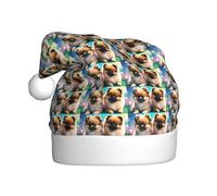 YYHWHJDE Pomeranians Puppies and Point Pattern Christmas Hat for Adult Soft and Fluffy, Ideal for Long-Term Use