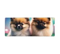 YYHWHJDE Pomeranians Puppies and Point Prints Extra Large Mouse pad Mousepad 12x31.5in for Office Gaming Learning